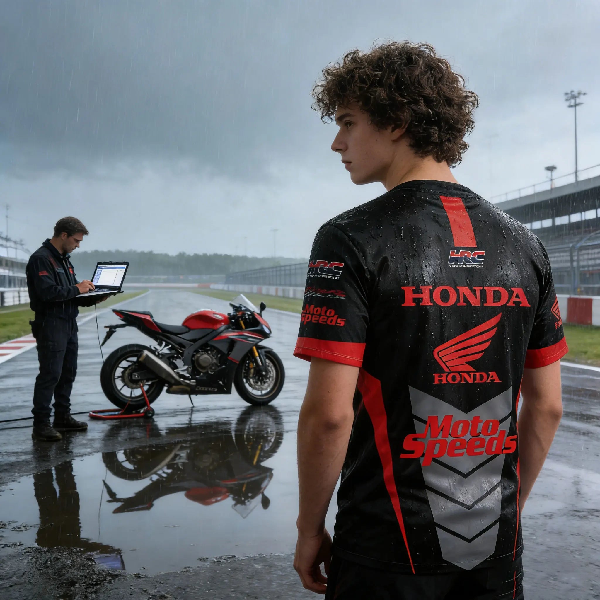 Honda Moto Speeds Short Sleeved Team Racing Merchandise Mens Tshirts Racing Sports Casual Short Sleeved Fans Watching The Race