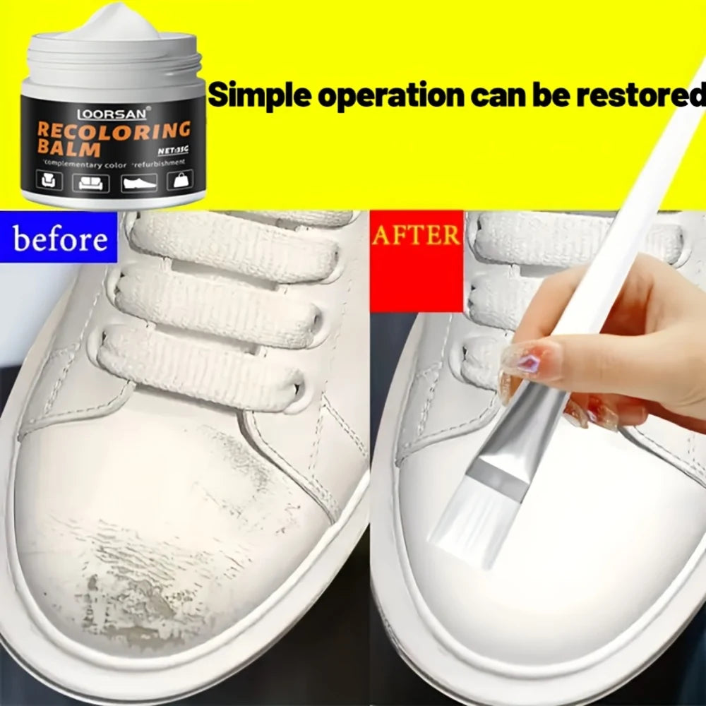 35g White Shoe Scratch Repair Paste - Professional Grade Color Restorer for Sneakers, Boots & Leather Shoes | Restore Original C