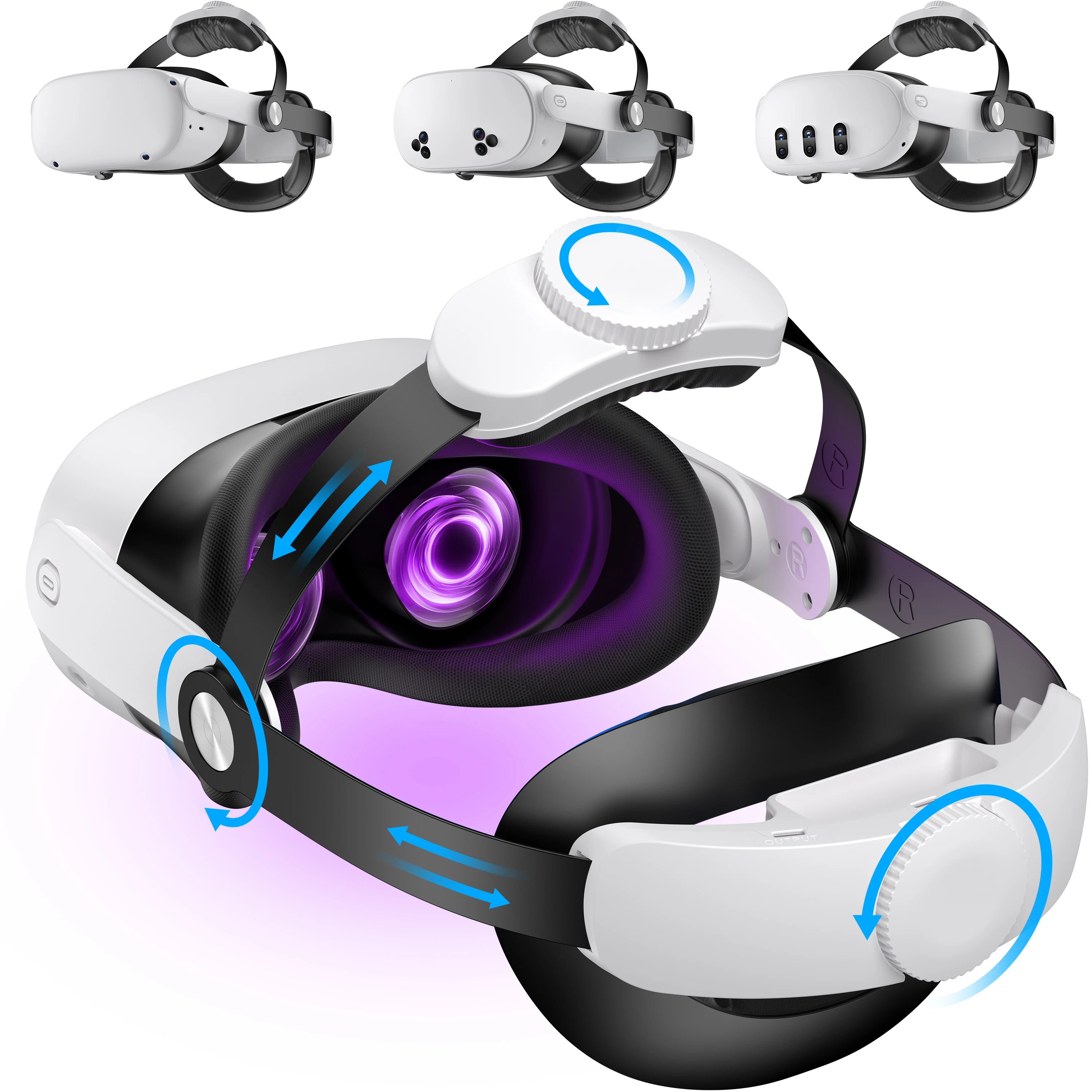 Beboncool Comfort Head Strap for Meta 2/3/3S–Precision-Adjustable Upgrade Headset Strap for VR with Flip Visor & Washable Design