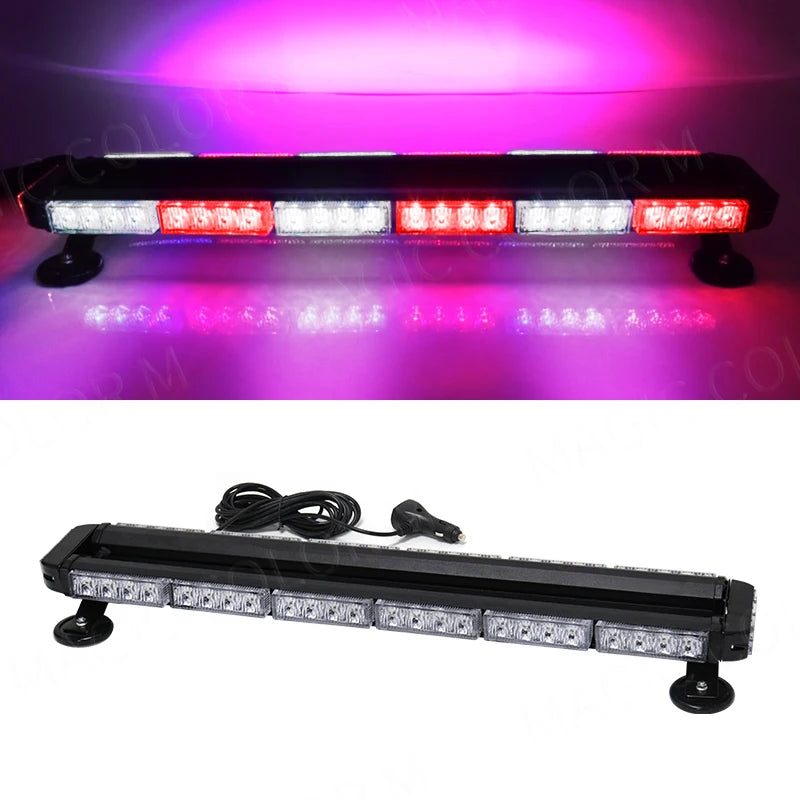 Car Strobe Emergency Warning Lights 54 Led Flashing Auto Truck Beacon Signal Lamp Flash Dash Windshield Magnetic Base 12V