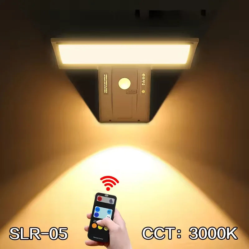 Solar Outdoor Lights 90LED Motion Sensor with Control  3 Color 4Modes Security Flood Waterproof Light for Porch Yard Garden