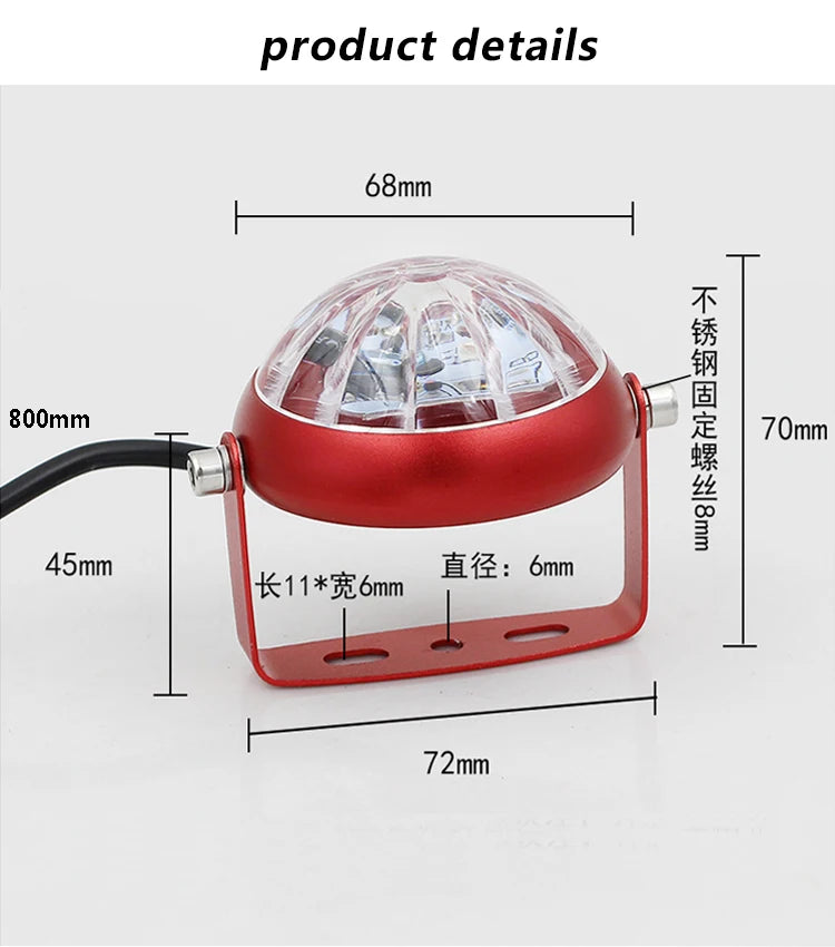24V Truck Chassis Taillights LED Color Flashing Laser Fog Lights Anti-Fog Lights Parking Brake Warning Lights