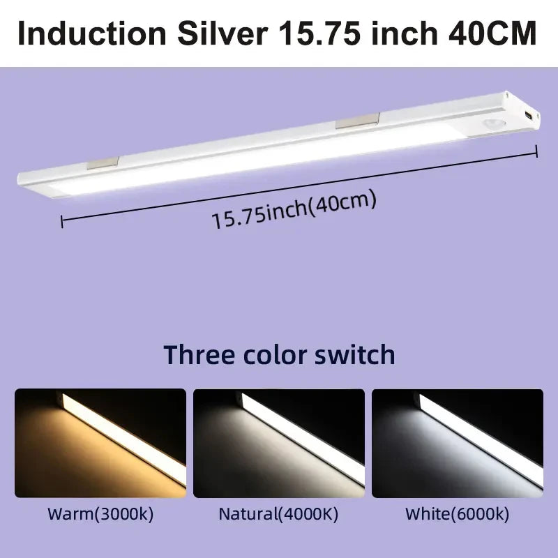 LED Motion Sensor Cabinet Light with USB Plug Dimmable Sensor Tube Light for   Bedroom Wardrobe 3Colors Night Lamp Decor