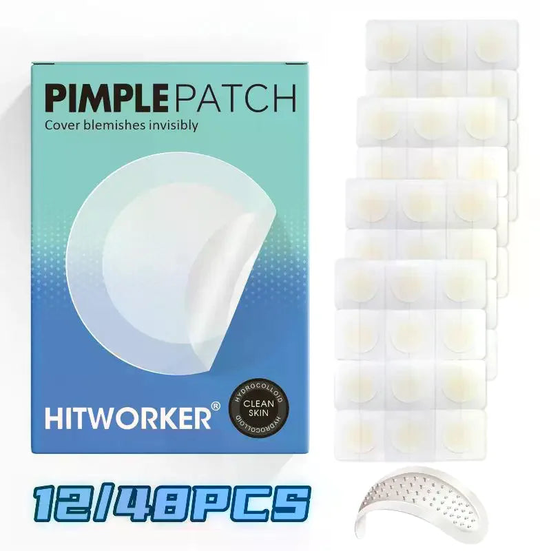 Hydrocolloid Acne Patches Alcohol Free Invisible 12/48Pcs Dual Use Pimple Patches for Acne & Post Acne Skin Care