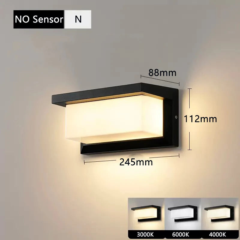20W Motion Sensor LED Wall Light, IP65 Waterproof Outdoor Wall Lamp, PC Housing with Warm White Light for Garden Patio Security