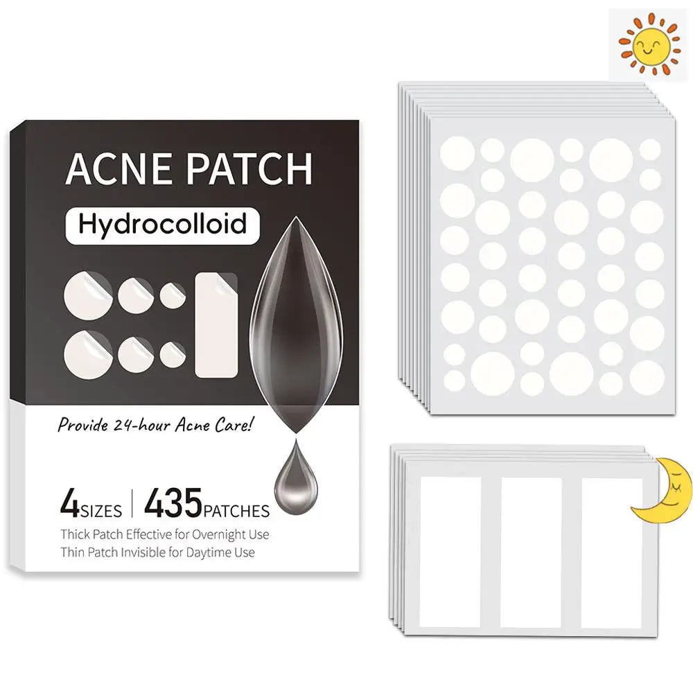 Large Pimple Patches for Face, Big Hydrocolloid Acne Patches for Body, Forehead, Chin, Zit Breakouts (Strip, Contoured, Dots)