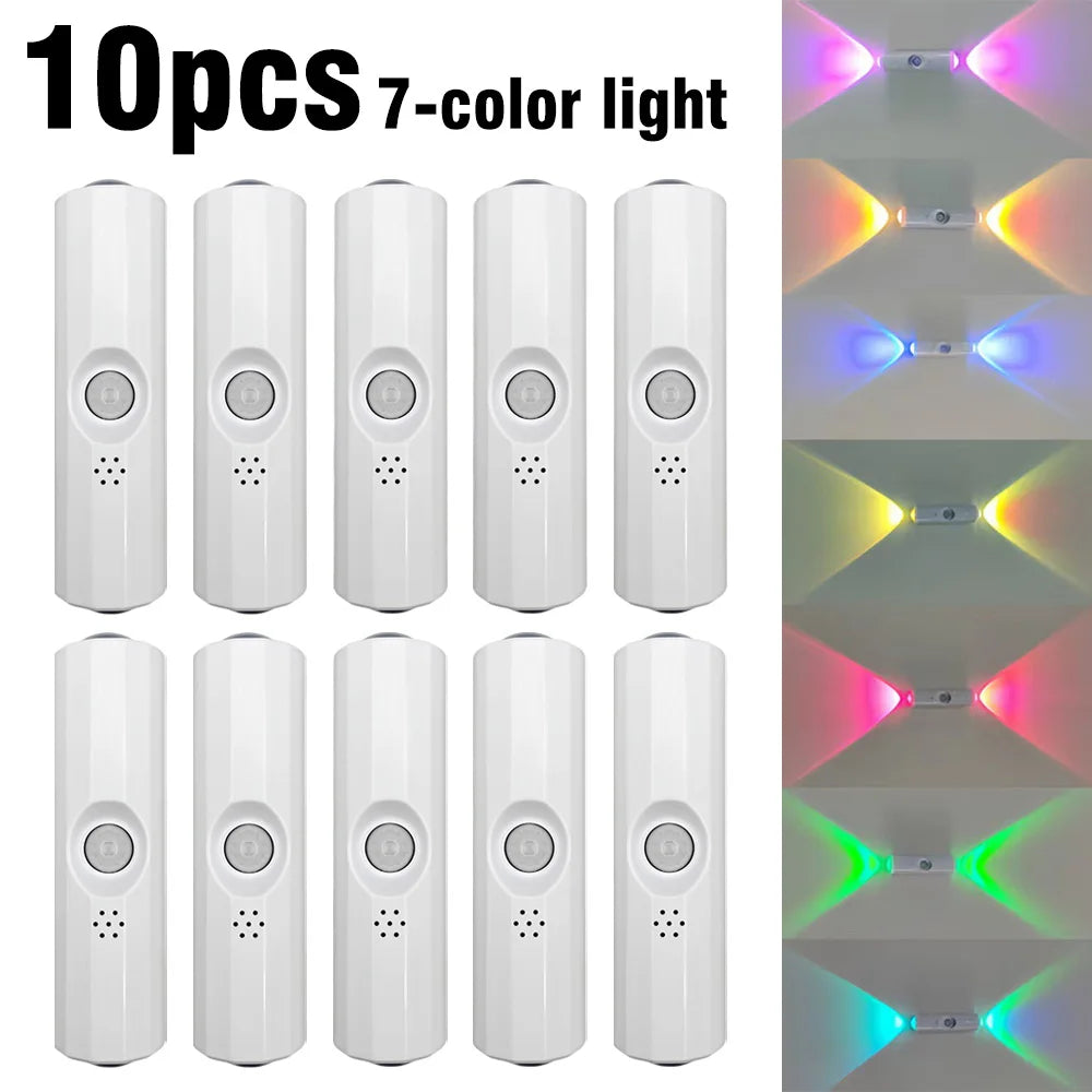 LED Motion Sensor Night Light, USB-C Rechargeable Adjustable Wall Light,  Wireless Stick-On Lamp for Bedroom Hallway Closet