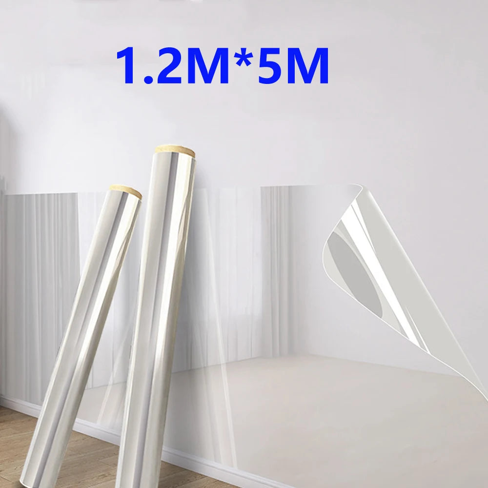 3/5/10m Transparent Electrostatic Protective Film Self Adhesive Oil Proof Wall Sticker Wallpaper Waterproof Film Home Decor