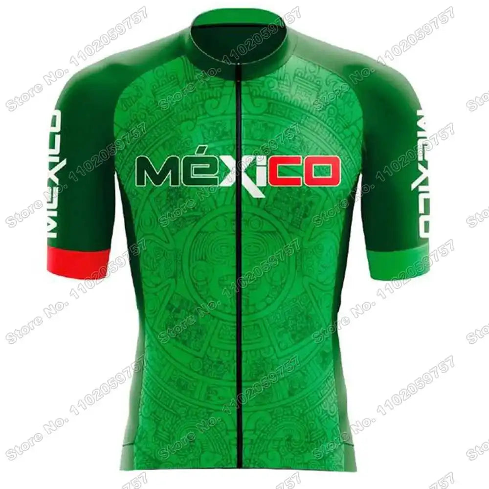 2026 Mexico Cycling Jersey Set The United Mexican States Cycling Clothing Mexican national emblem Eagle and Snake Road Bike Suit