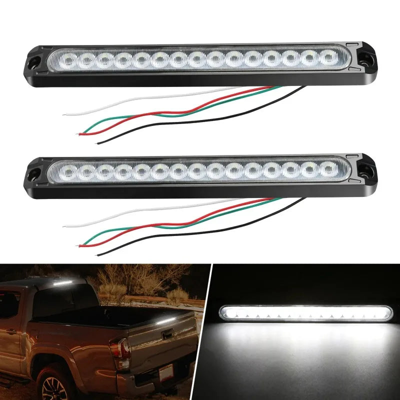 12-24V Brake Light Signal Turn Signal Light  New for 2PCS Is Suitable for Truck and Ship Universal 15LED Trailer Light Strip