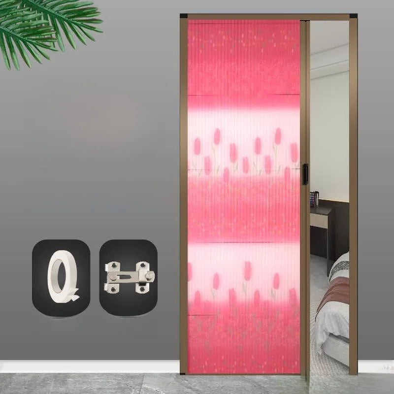 Invisible Mosquito-Proof Aluminum Alloy Sliding Door Curtain Home Entrance Screen Door Retractable Window Mesh Curtain