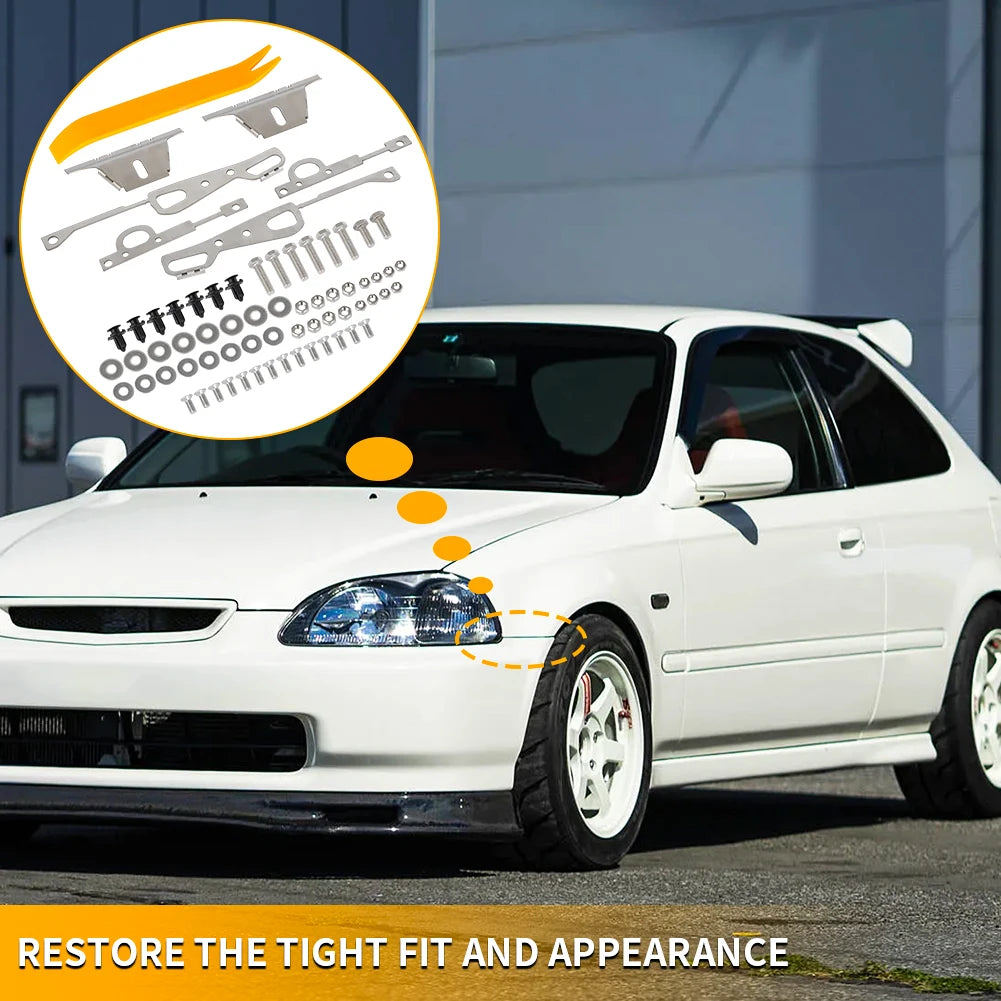 For Honda Civic 96-00 EK Hatchback Coupe With Hardware Hatch Front And Rear Bumper Lifts Car Accessories