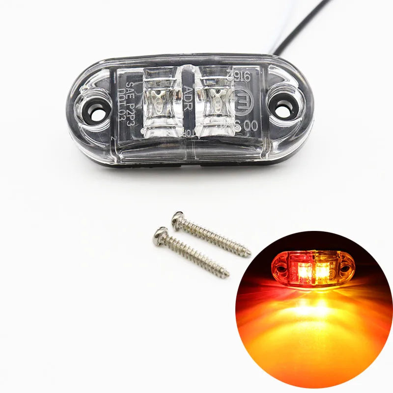 12v / 24v Led Side Marker Light For Truck Side Clearance Marker Light Warning Lamp 12V LED Red White Amber For Trailer Lorry