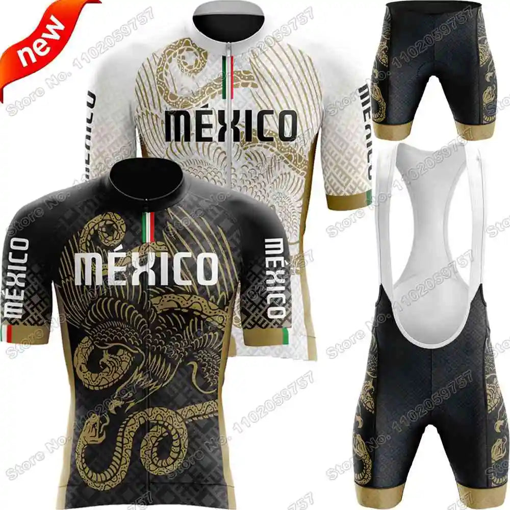 2026 Mexico Cycling Jersey Set The United Mexican States Cycling Clothing Mexican national emblem Eagle and Snake Road Bike Suit