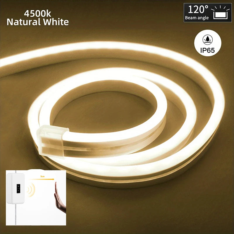 Motion Sensor Neon LED Strip Light Dimmable Switch IP68 Waterproof DIY Sign 5V USB Flexible Ribbon Lamp For Room Backlight Decor