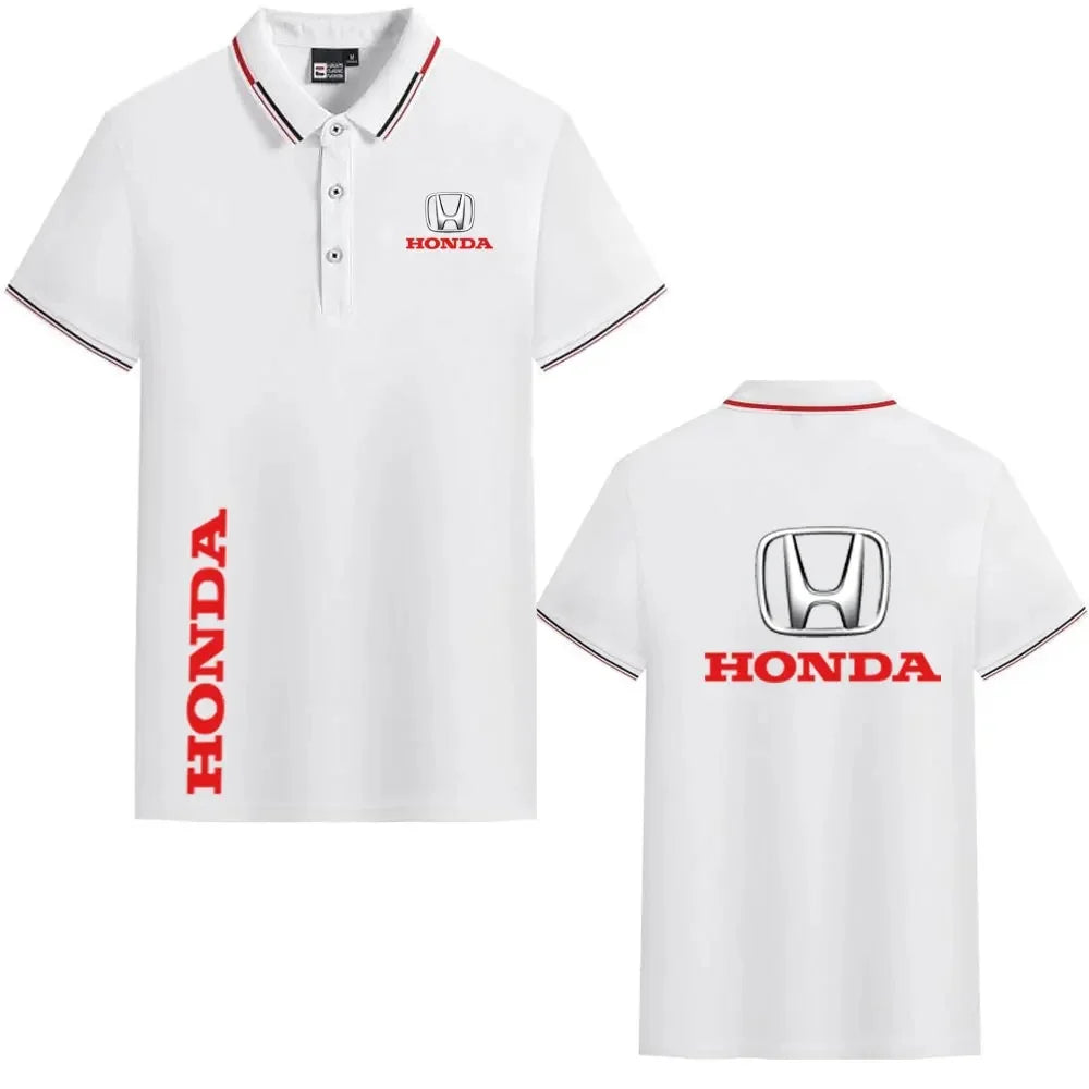 Honda motorcycle riding T-shirt, high-quality lapel polo shirt, successful business people daily commuting casual men's clothing