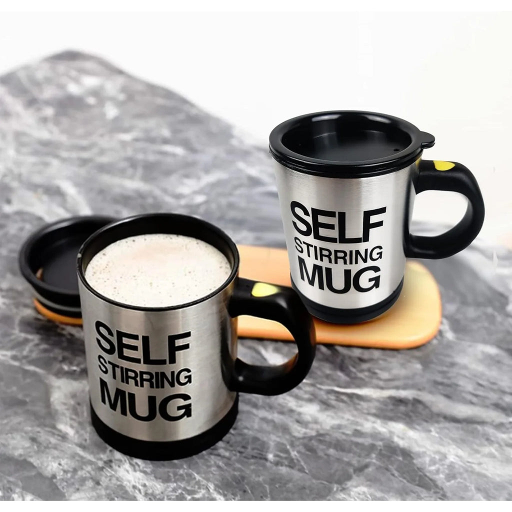 Self Stirring Coffee Mug,Stainless Steel Coffee Mug with lid Self Mixing & Spinning Home Office Travel Mixer Cup 12-16 OZ