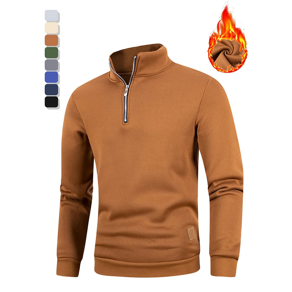 Men's Slim Fit Half-Zip Turtleneck Pullover