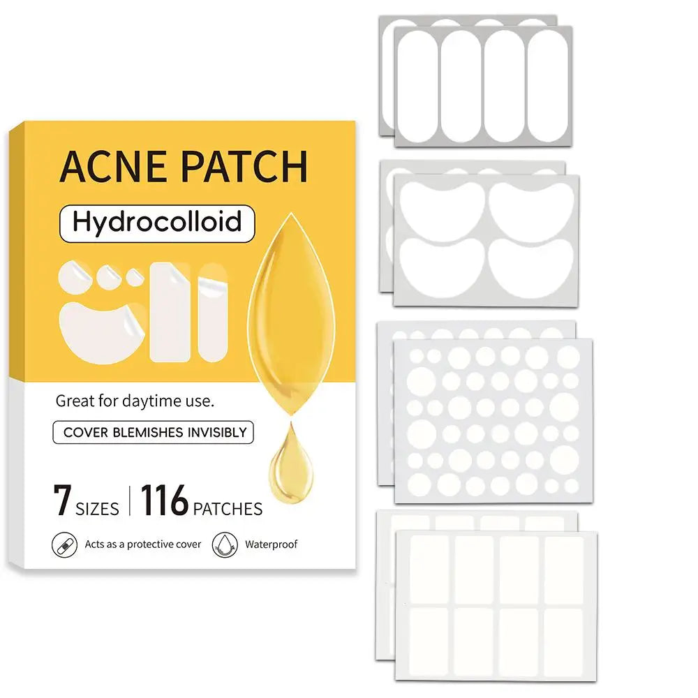 Large Pimple Patches for Face, Big Hydrocolloid Acne Patches for Body, Forehead, Chin, Zit Breakouts (Strip, Contoured, Dots)