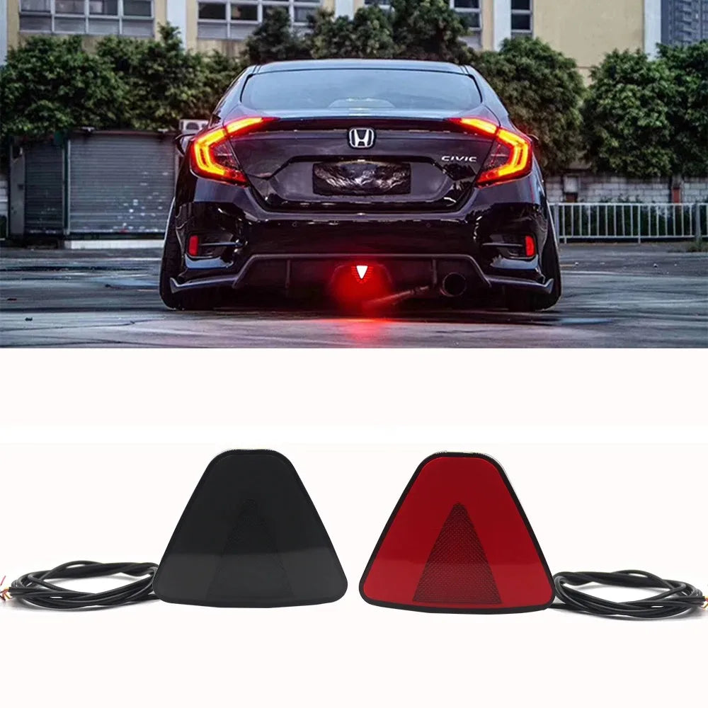 LED Car Flash Tail Brake Light 12V Rear Bumper Strobe Lamp Flowing Triangle Taillight For Auto Truck Pickup Motorbike Waterproof