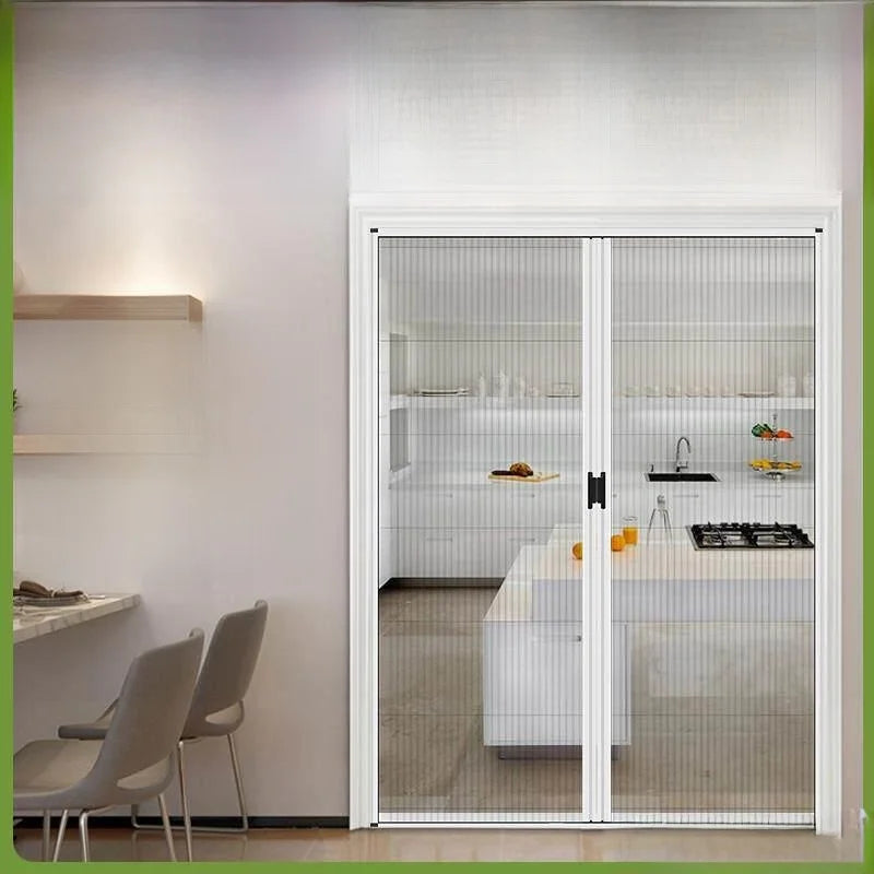 Invisible Mosquito-Proof Aluminum Alloy Sliding Door Curtain Home Entrance Screen Door Retractable Window Mesh Curtain