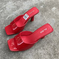New Women Shoes European and American Fashion Square Head Thin High Heel Sexy Slippers Women Zapatos De Mujer 2023