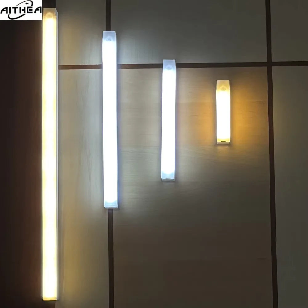AITHEA Motion Sensor LED Night Light USB Rechargeable Bedside Lamp Wireless Portable Cabinet Tube Light for Wardrobe Staircase
