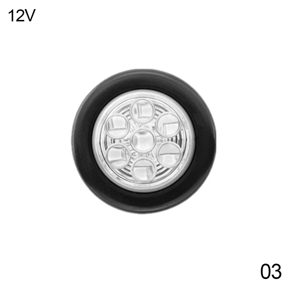 6 LED Indicators 12V 24V Round Trailer Side Marker Light Yellow White Red For Trucks Clearance Lights Truck Turn Signal Lamp