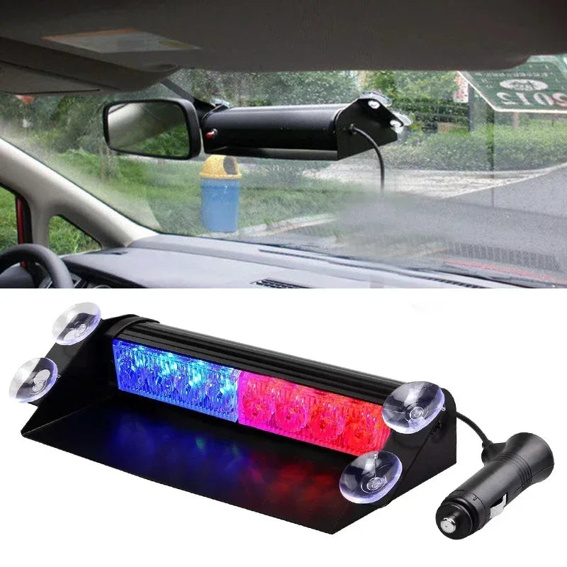 8 LED Car Police Lights Strobe Light For 12VEmergencySignalLamps Light Auto Truck FlashingWindshield FlashWarningLightInstrument