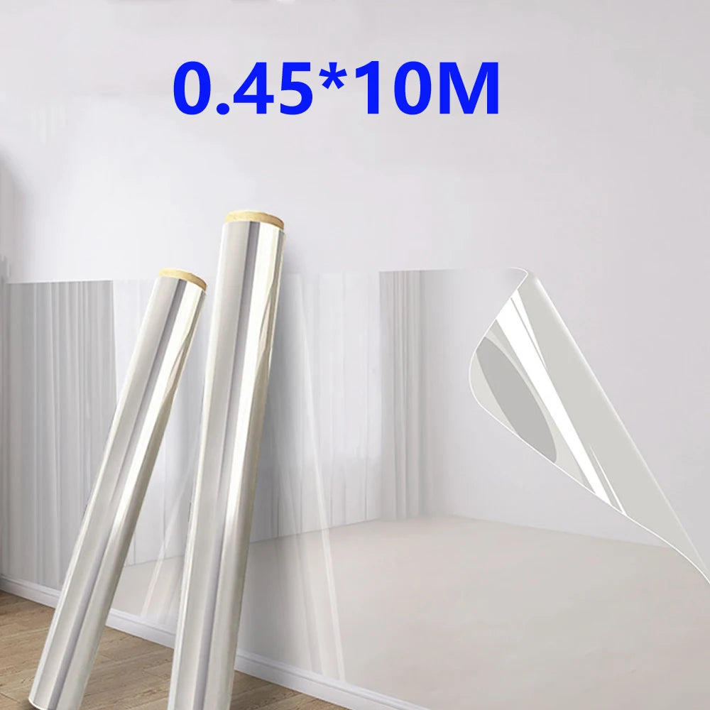 3/5/10m Transparent Electrostatic Protective Film Self Adhesive Oil Proof Wall Sticker Wallpaper Waterproof Film Home Decor