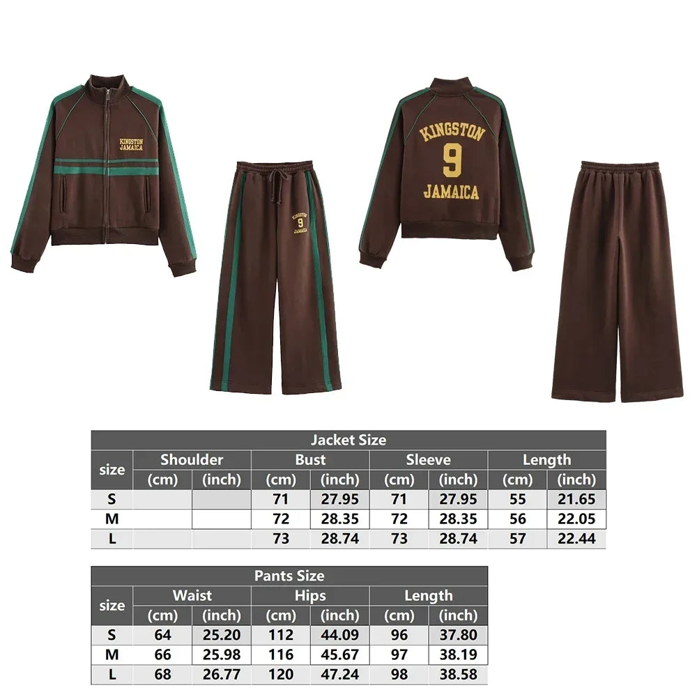 Women's Tracksuit Jersey Sets Sweats Set 2025 Winter Cotton Suits Wide Baggy Pants Sportswear 2 Piece Set Women Outfits
