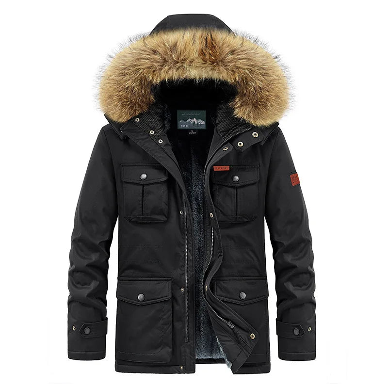plus size 8XL Men hooded Fashion Mens Parkas Thicken Male Thick Warm Coat Parkas Hooded Winter Windproof Man Jacket Parka mens