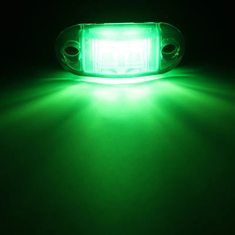 10PCS 12V 24V Truck Lorry for Warning Light 3 LED Light Oval Clearance Trailer Truck LED Side Marker Lamp