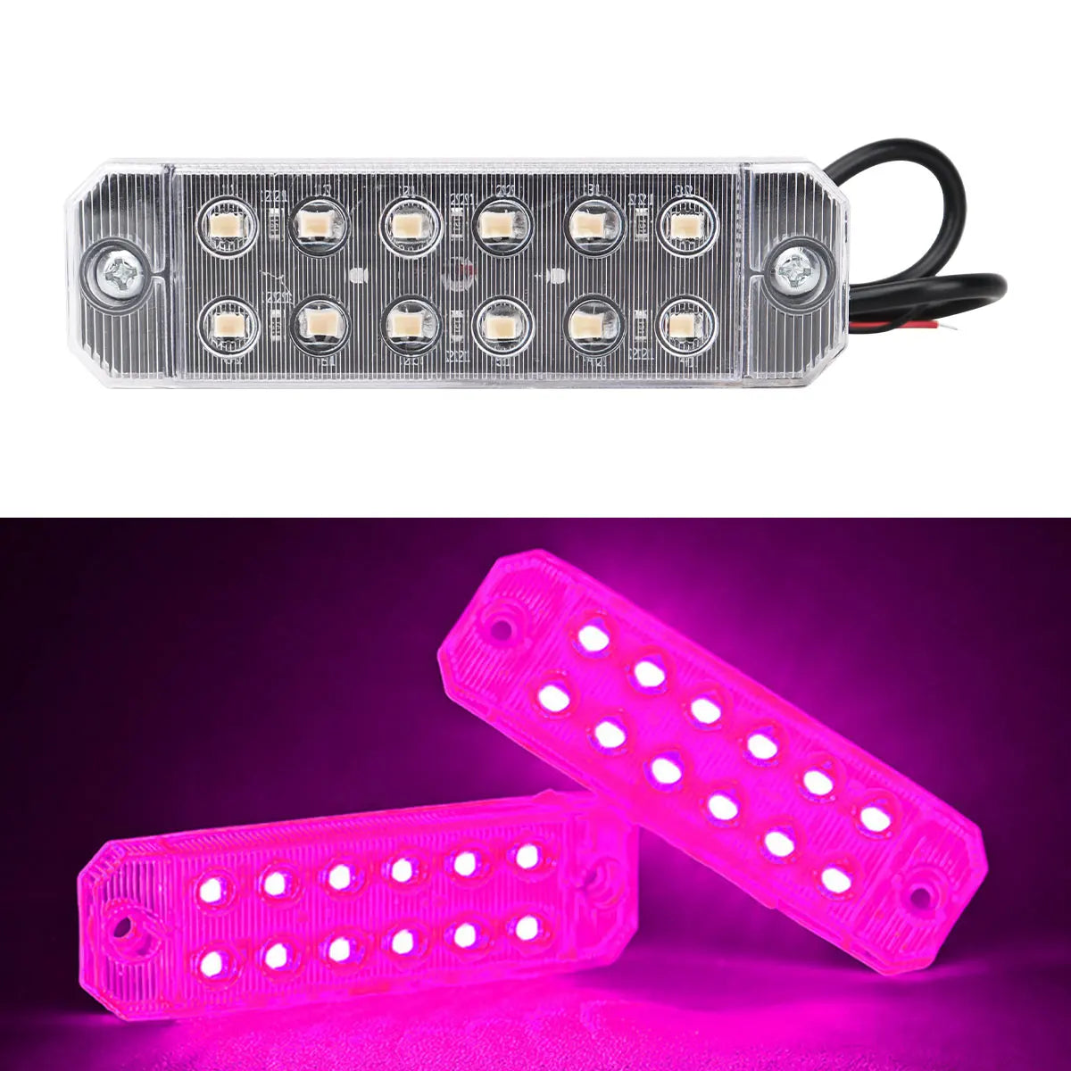 4PCS 12V 24V Truck LED Side Marker Light 12 SMD Car Emergency Strobe Warning Light Indicator Signal Light Rear Taillight