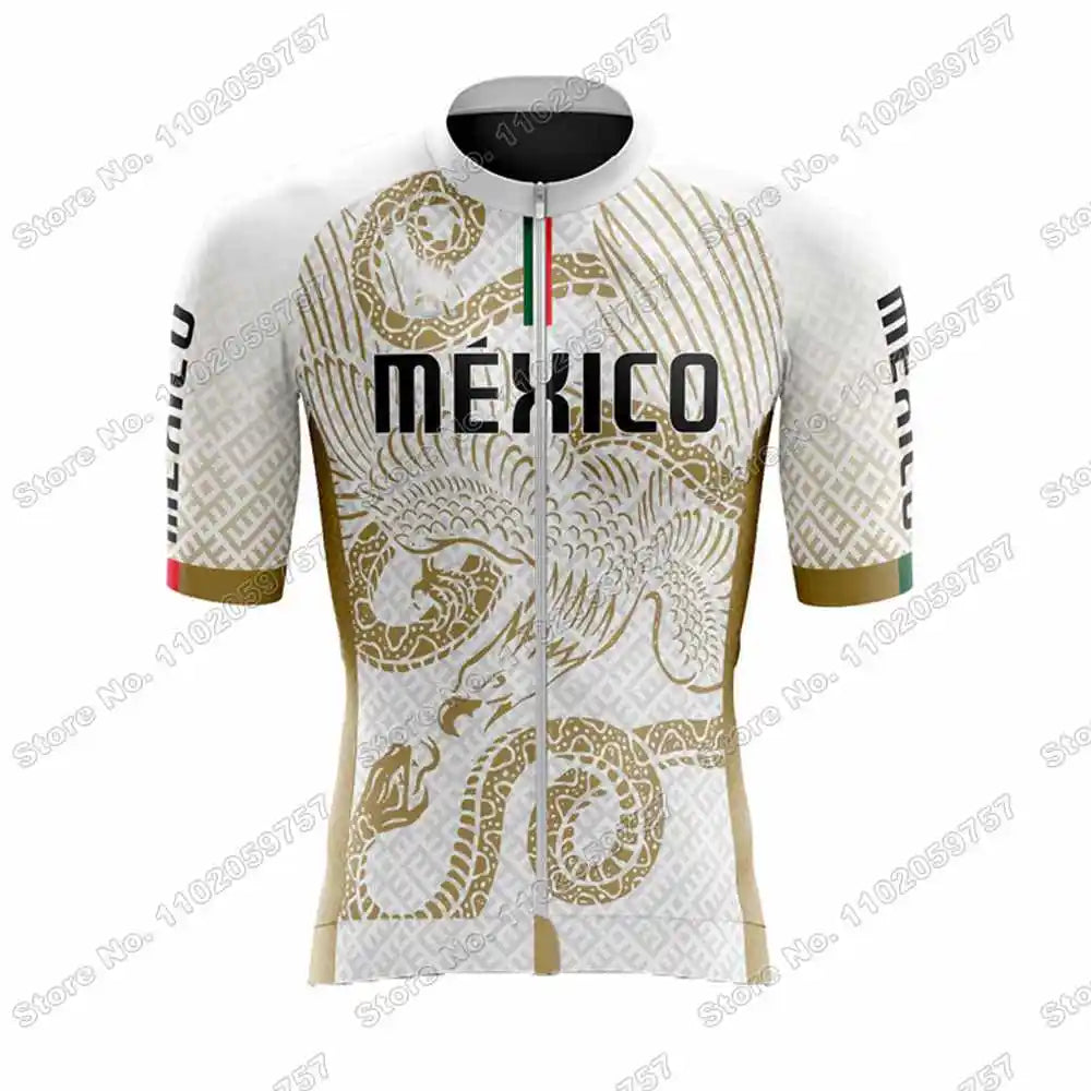 2026 Mexico Cycling Jersey Set The United Mexican States Cycling Clothing Mexican national emblem Eagle and Snake Road Bike Suit