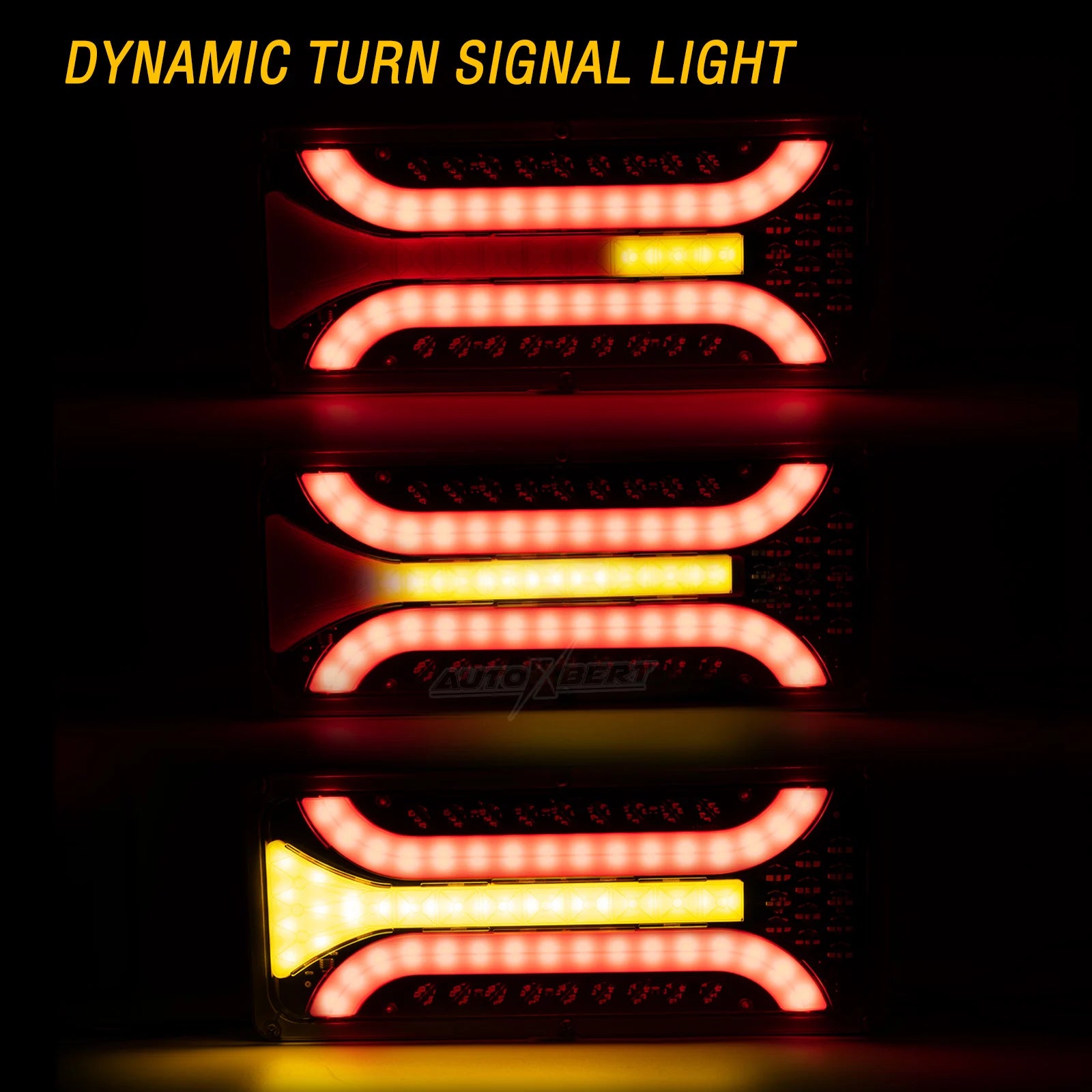 Truck Rear Tail Light Running Lamp Brake Stop LED For Tractor UTE Bus Van Trailer Lorry Flowing Turn Signal Blinker Indicator