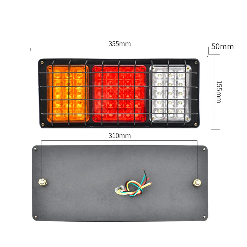 2 PCS Waterproof 12V 24V Truck LED Tail Light Rear Lamp Stop Reverse Safety Indicator for Trailer Truck Car Taillights