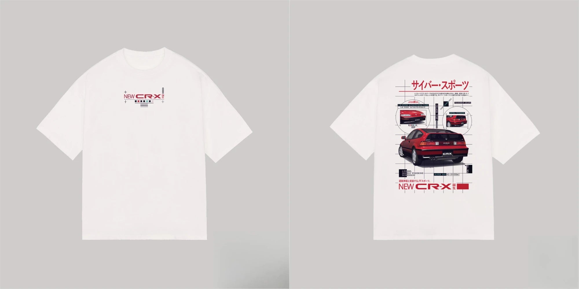 Honda Men's and Women's T-shirt Summer Cotton Tee Honda Vintage JDM Short-sleeved Spring and Autumn Motorcycle Cycling Top