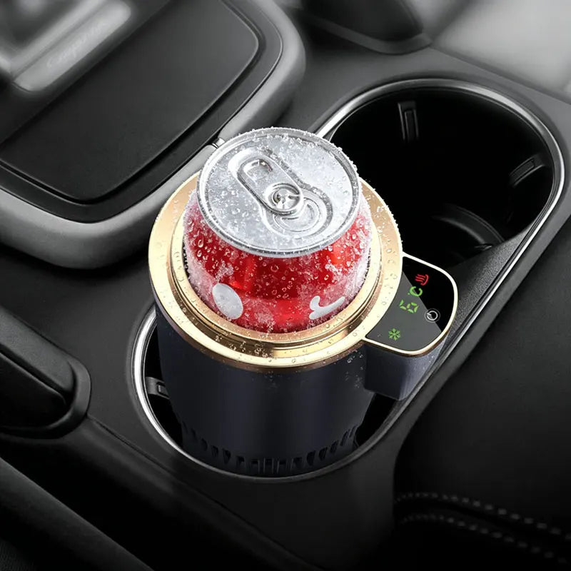2 in 1 Smart Car Home Thermo Electric Cup Fast Cooling Heating Drink Warmer Cooler Large Screen Big Buttons 12V Plug and Play
