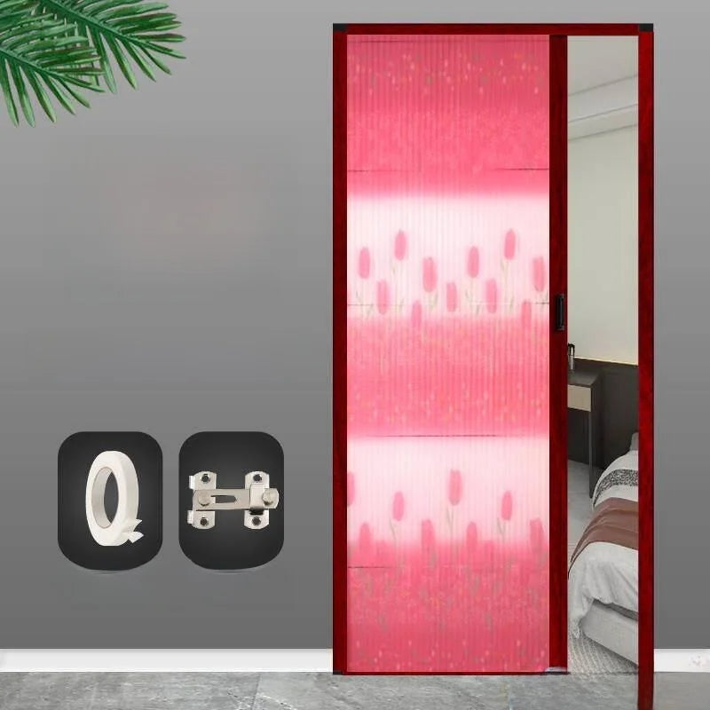 Invisible Mosquito-Proof Aluminum Alloy Sliding Door Curtain Home Entrance Screen Door Retractable Window Mesh Curtain