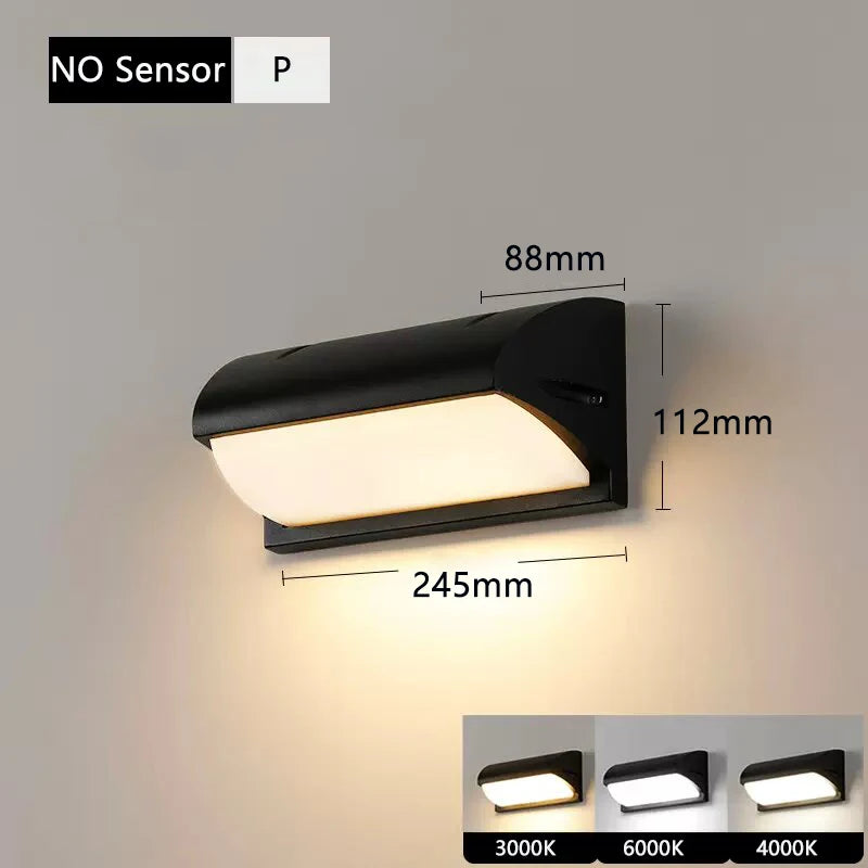 20W Motion Sensor LED Wall Light, IP65 Waterproof Outdoor Wall Lamp, PC Housing with Warm White Light for Garden Patio Security