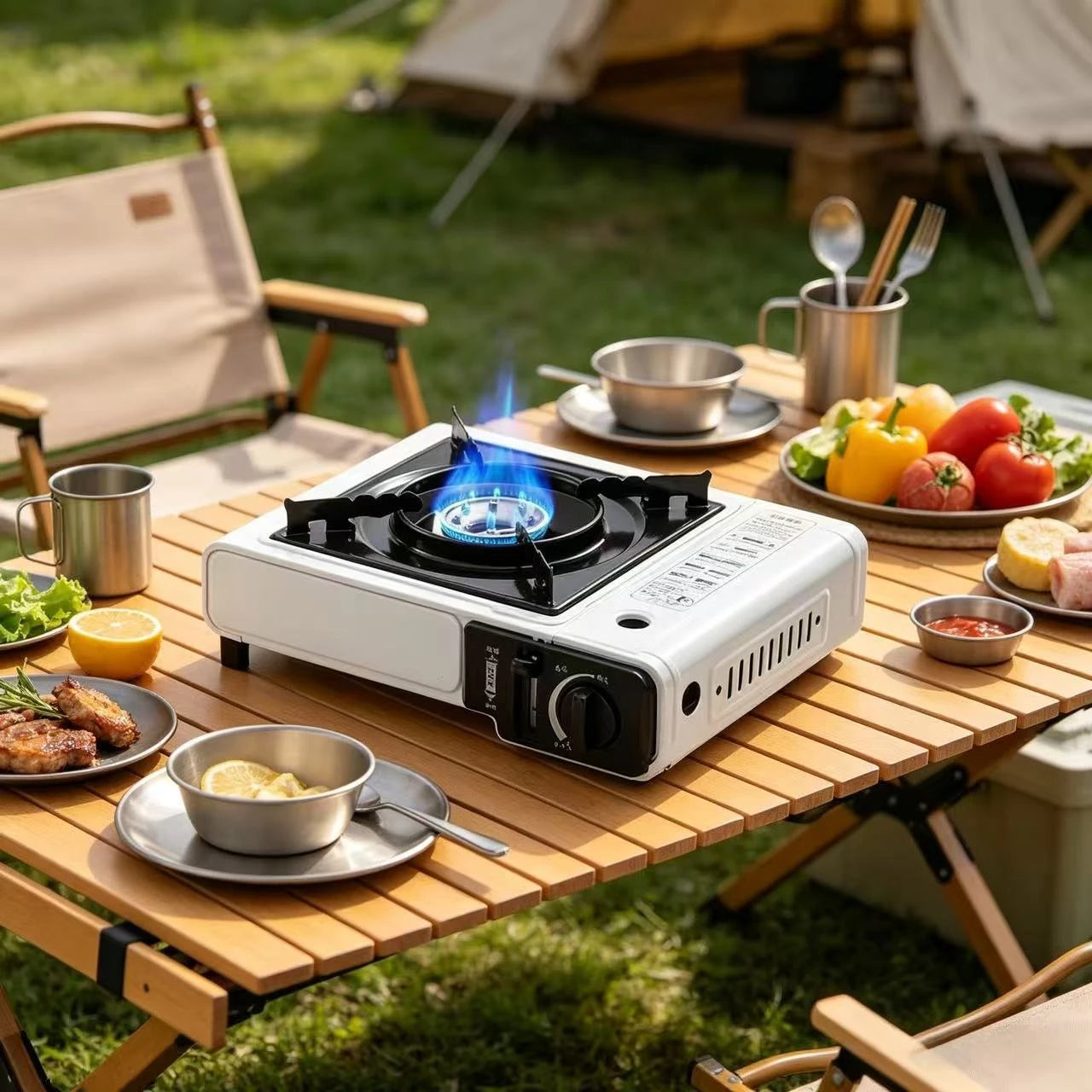 2026 Portable  Gas Stove Compact Design for Hot Pot BBQ Camping Cooking Outdoor Lightweight Cassette Stove
