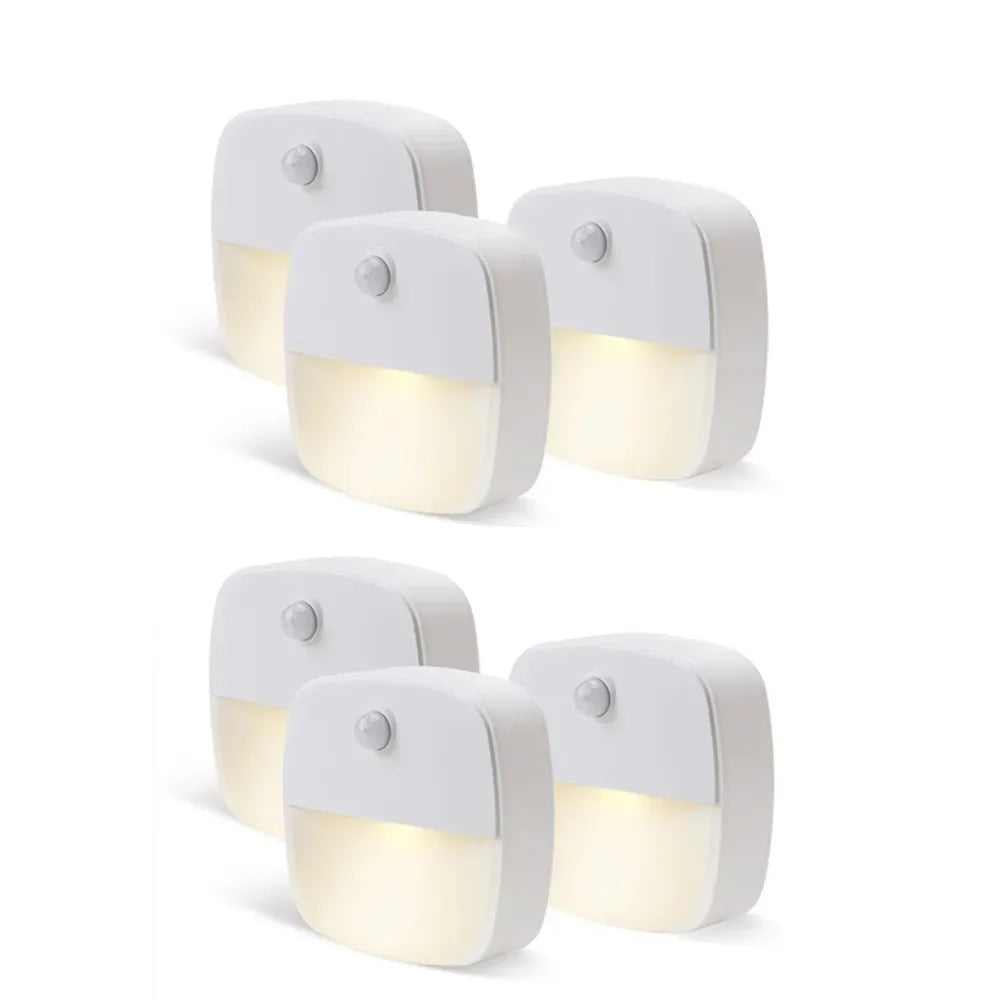 Motion Sensor LED Night Light Battery Operated Bedroom Stick on Warm Light for Bathroom Kitchen Cabinet Cupboard Hallway Stairs