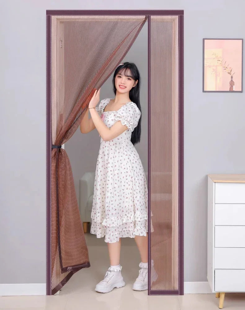 Magnetic screen door curtain,mosquito control,insects,flying insects,pests,automatic closing, mosquito net，magnetic screen door