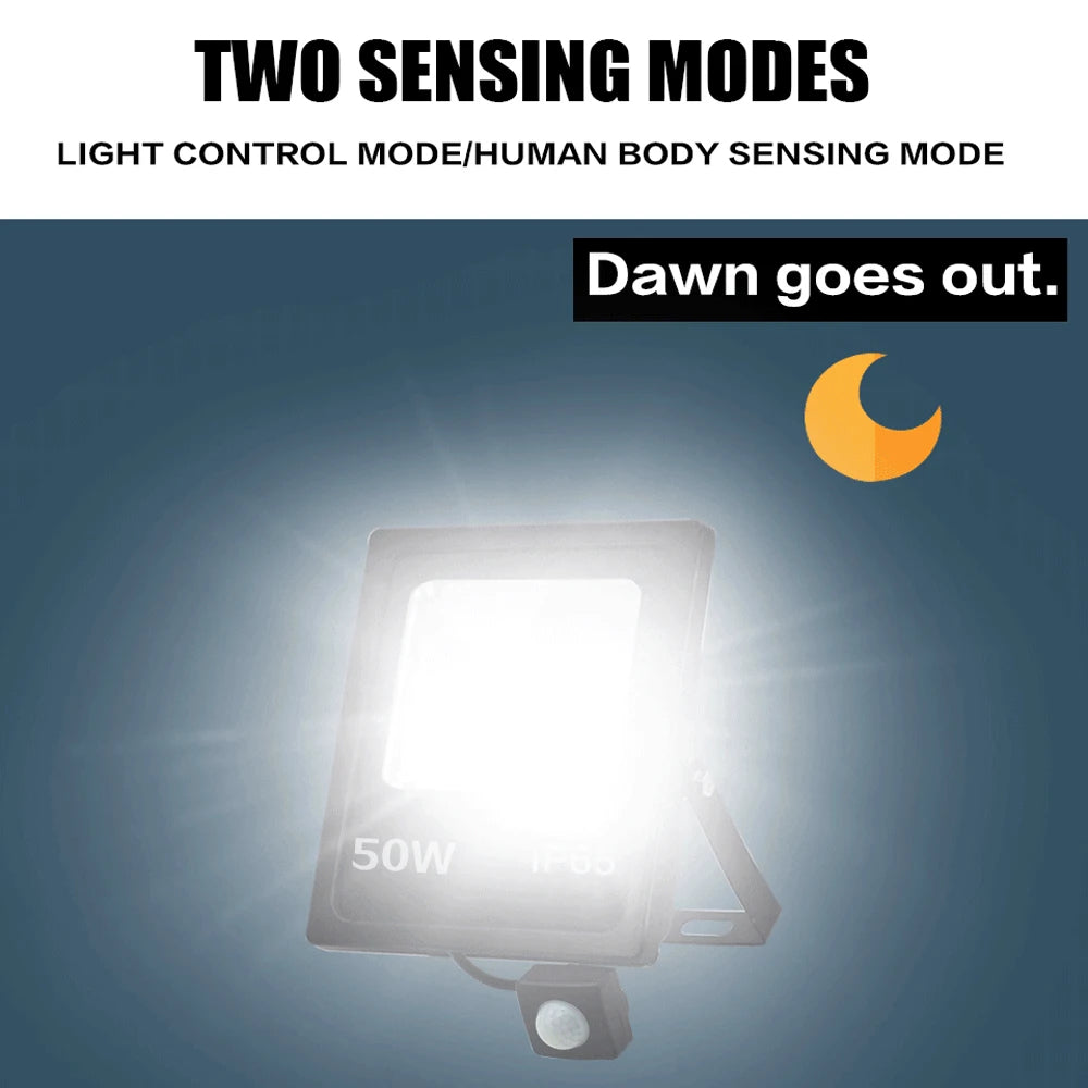 Motion Sensor LED Flood Light 50W 30W 10W AC 220V Waterproof IP65 Reflector Floodlight Lamp foco Led Exterior Spot Outdoor Light