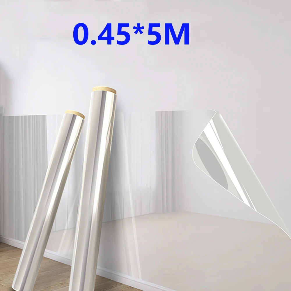 3/5/10m Transparent Electrostatic Protective Film Self Adhesive Oil Proof Wall Sticker Wallpaper Waterproof Film Home Decor