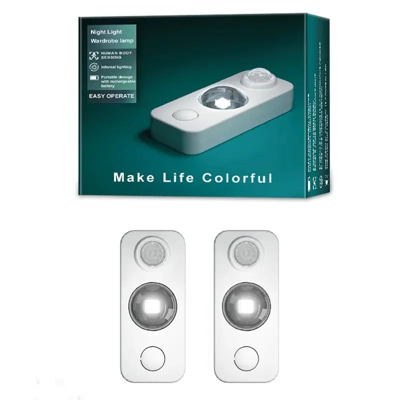 LED Motion Sensor Lights Rechargeable Cabinet Lights Wireless Energy Saving for Closet, Drawer, Shelf, Under Cabinet