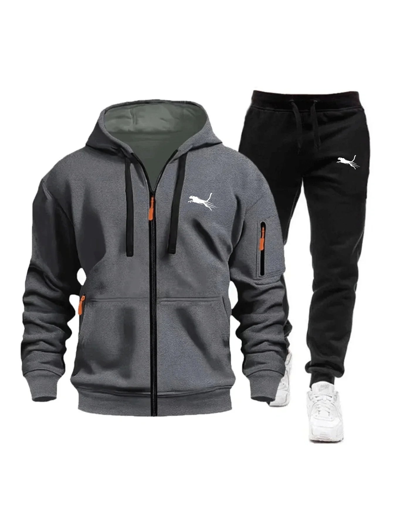 Men's Fleece Zip Tracksuit Co-ord Set