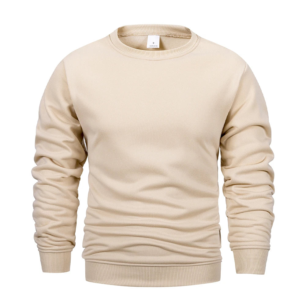 Mens Basic Hoodies Crew Neck Sweatshirts Men Fashion Casual Sport Round Neck Pullover Streetwear Solid Hoodie