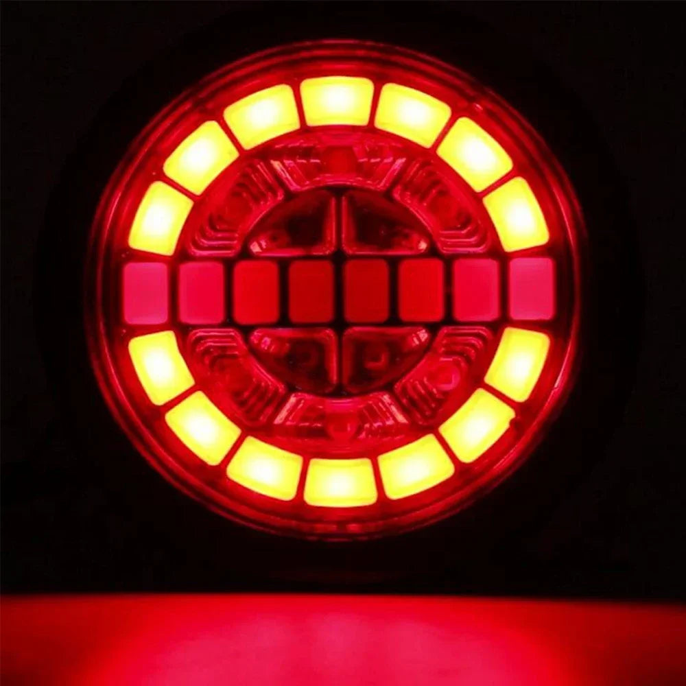 2x 12V 24V Truck Trailer Tractor LED Round Turn Light Rear Tail Light Flashlight Reverse Stop Signal Indicator Lamp Lorry RV Van